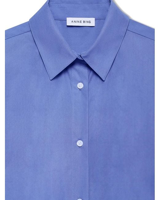 Anine Bing Blue Plaza Shirt