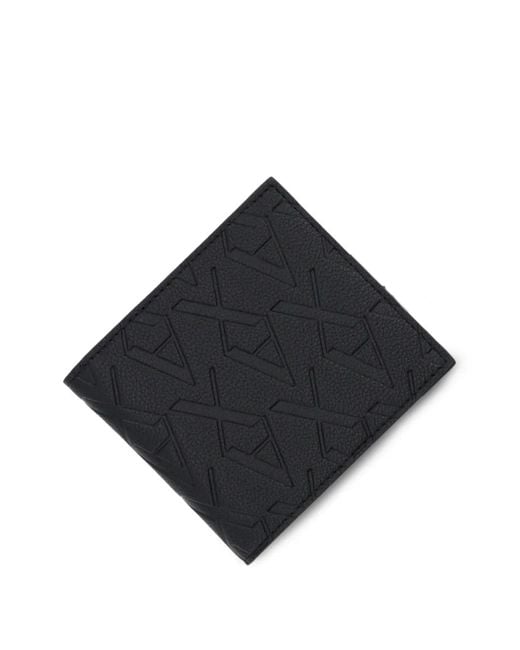 ARMANI EXCHANGE Black Portefeuille Pliant À Motif Monogrammé Embossé for men