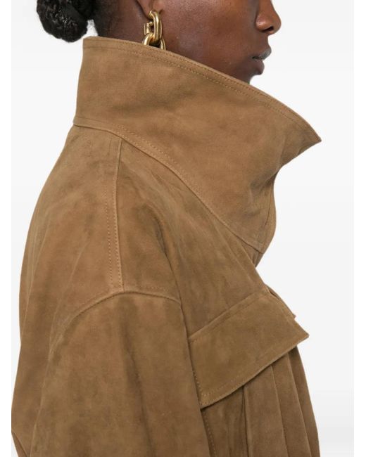 Rohe Natural Drawstring-Waist High-Neck Jacket