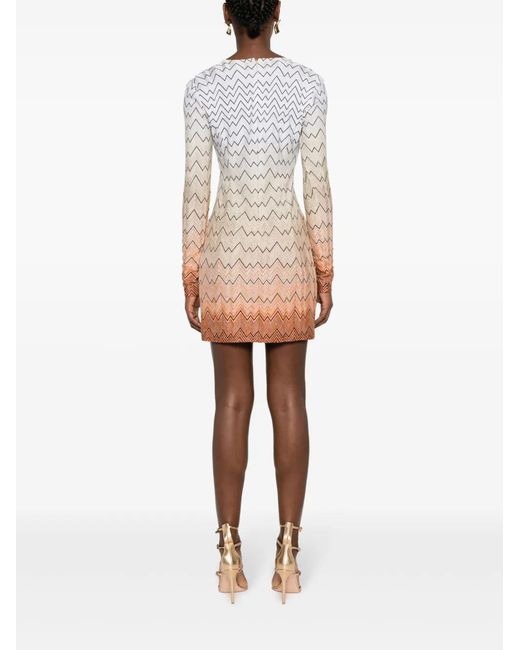 Missoni Natural Zigzag Intarsia-Knit Minidress