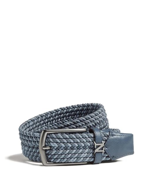 Zegna Blue Woven Belt for men