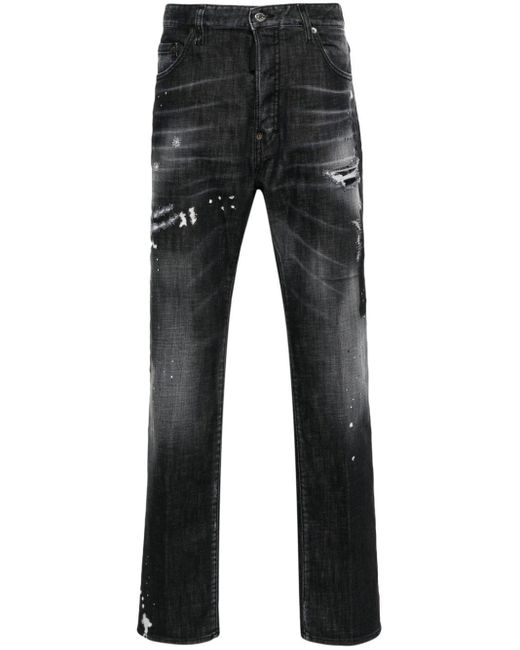 DSquared² Black Denim Stretch-cotton Jeans for men