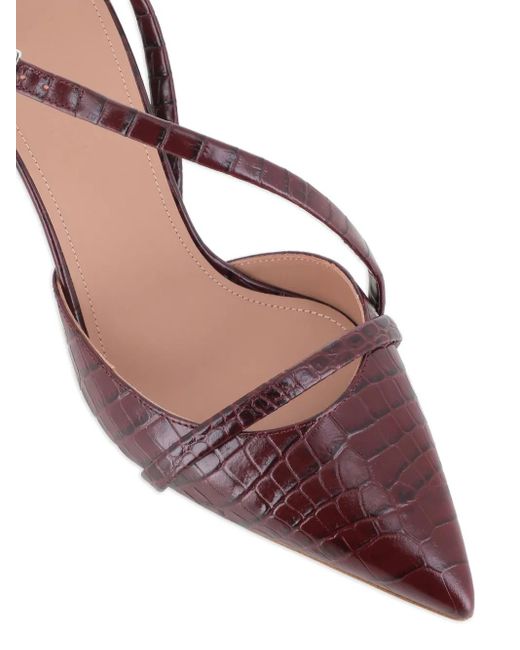 Malone Souliers Brown 70Mm Valeria Crocodile-Embossed Pointed-Toe Pumps