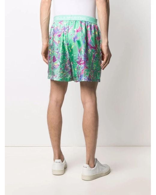 Stella McCartney Green X Ed Curtis Oil Swirl Shorts