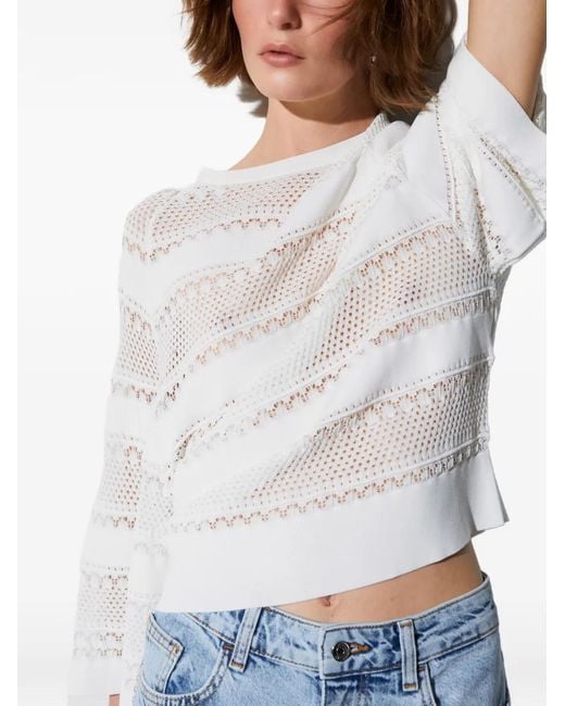 Liu Jo White Openwork Jumper