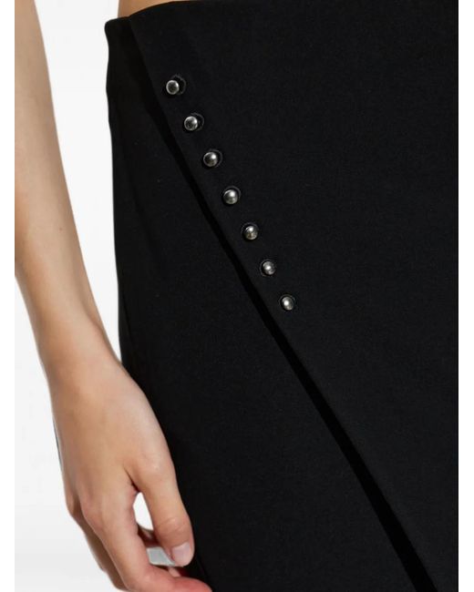 Emporio Armani Black Stud-Embellished Wrap-Maxi Skirt