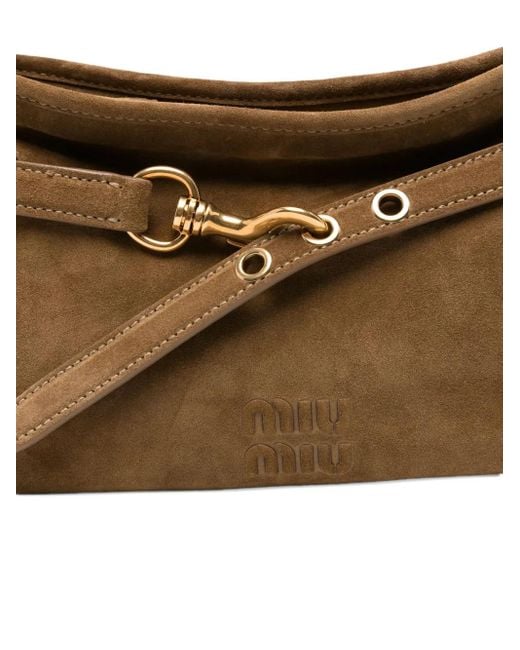 Miu Miu Brown Aventure Schultertasche aus Wildleder