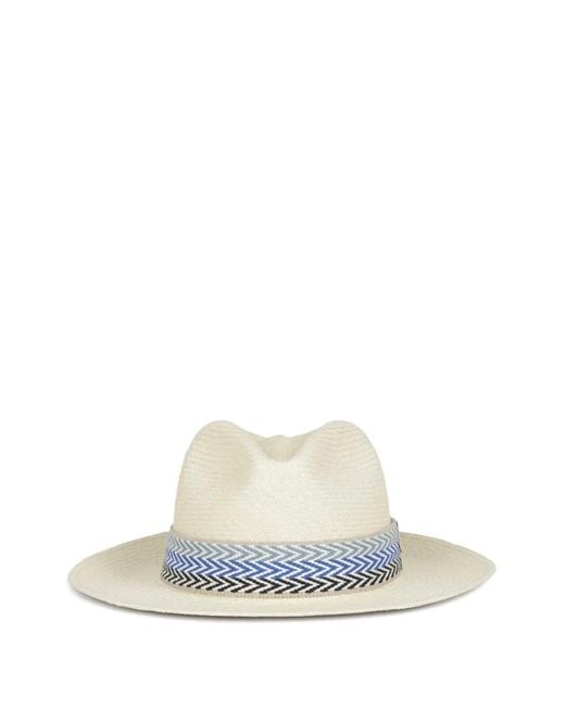 Lock & Co White Walter Chevron-Patterned Panama Hat for men
