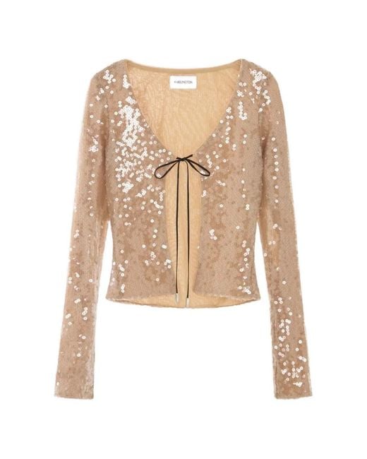 16Arlington White Elin Sequin-Embellished Cardigan
