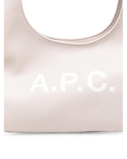 A.P.C. White Baby Ninon Tote Bag