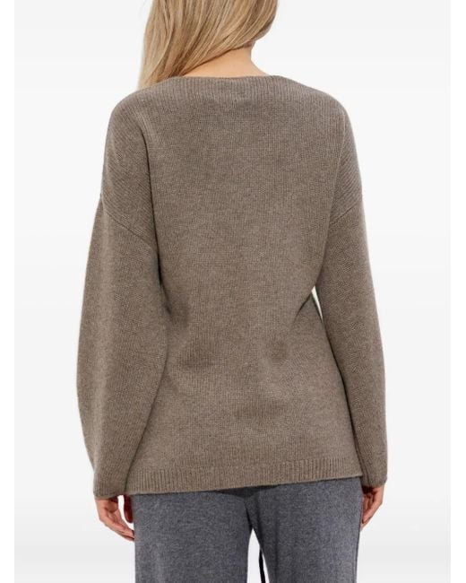 Lisa Yang Brown Tie-Front Wrap Cardigan