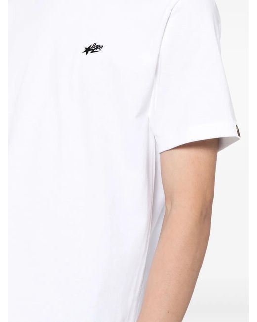 T-Shirt À Logo Appliqué A Bathing Ape pour homme en coloris White