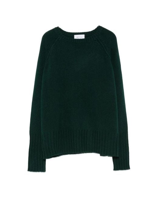 Be You Green Ribbed-Trim Long-Sleeve Sweater