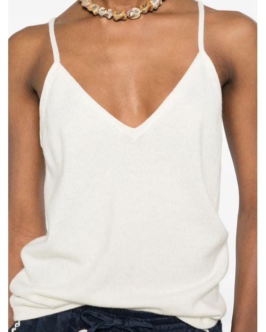 Bompard White V-Neck Straps Top
