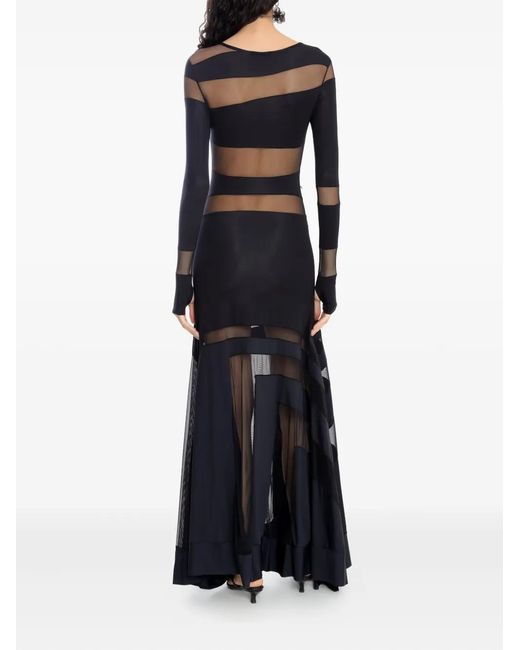 Amir Slama Black X Astrid Sheer-Panel Maxi Dress