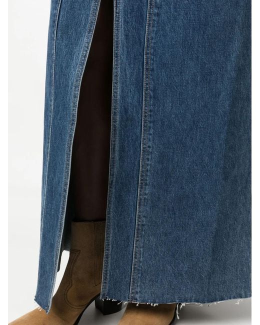 SLVRLAKE Denim Blue High-Waist Denim Long Skirt