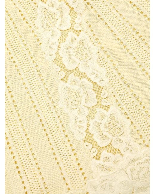 Self-Portrait Natural Lace Trim Mini Skirt