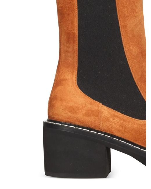 Khaite Orange Suede Boots