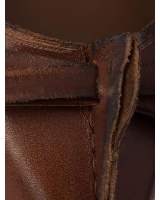 Prada アンティークレザー ポインテッドトゥ パンプス Brown