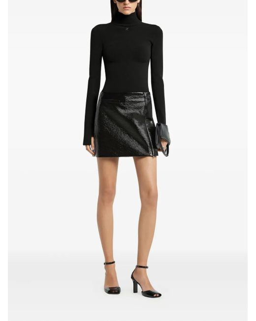 Courreges Black Mockneck Interlock Sweater