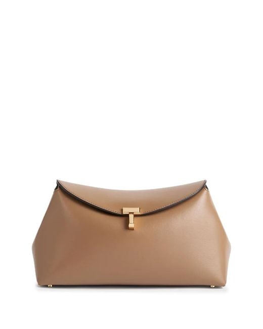 Totême  Natural "T-Lock" Leather Clutch Bags