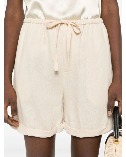 By Malene Birger Natural Josea Slub-Texture Shorts