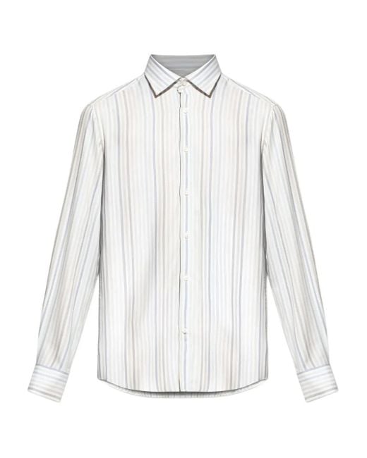 Paul & Shark White Striped Long-Sleeve Shirt for men