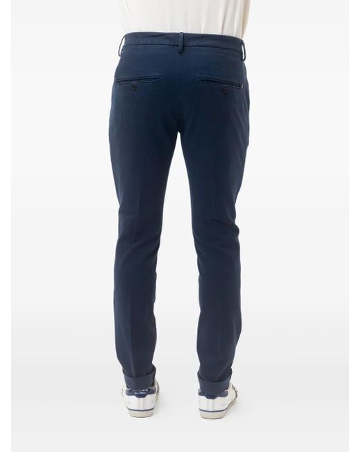 Dondup Blue Gaubert Button-Fastening Trousers for men
