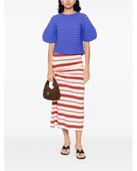 Pleats Please Issey Miyake Blue Mushroom Top