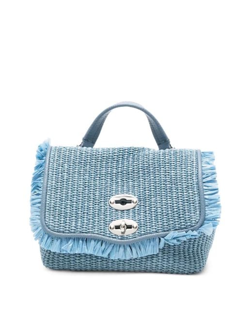Zanellato Blue Baby Postina Fringed Tote Bag