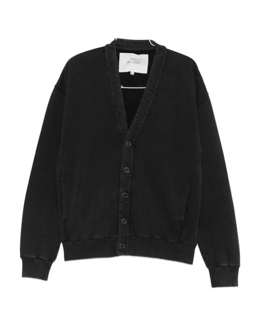J.W. Anderson Black Buttoned V-Neck Cardigan for men