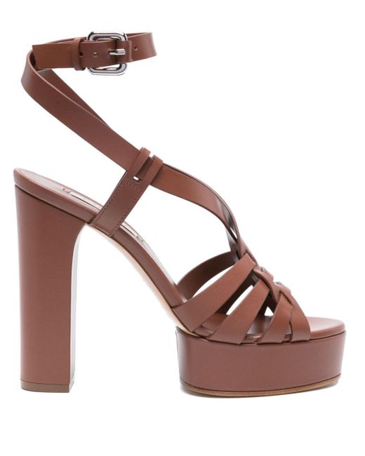 Casadei Pink Betty 120mm Leather Sandals