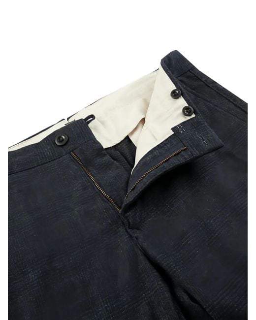 Incotex Blue Checked Trousers for men