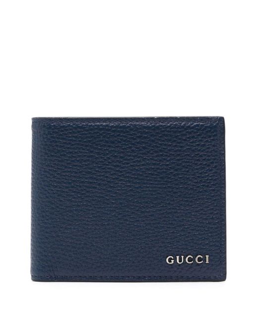 Gucci Blue Logo-lettering Bi-fold Wallet for men