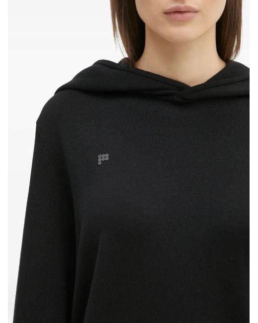 PANGAIA Black Balloon-Sleeve Hoodie