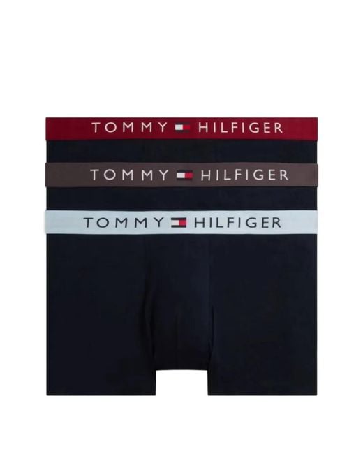 Tommy Hilfiger Blue Logo-Waistband Boxers (Set Of Three) for men