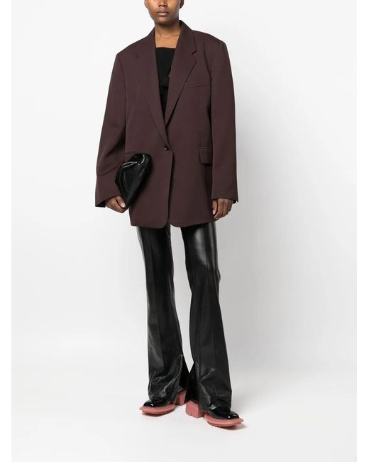 Low Classic Brown Oversize Single-Breasted Blazer