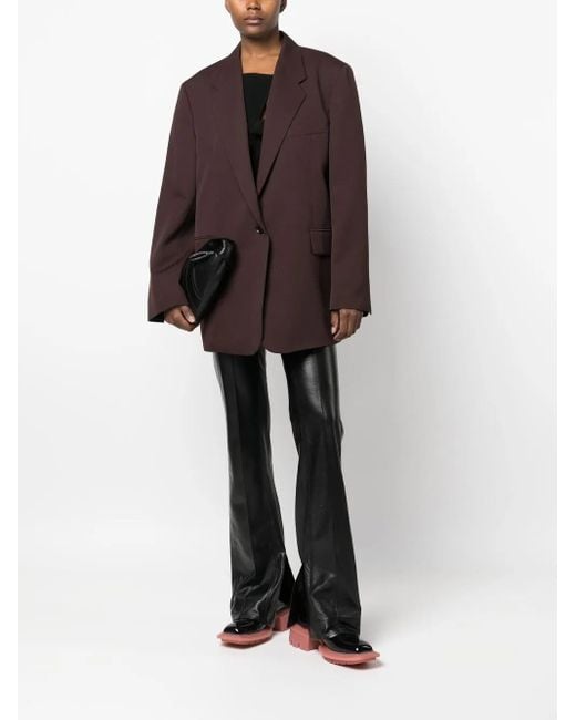 Low Classic Brown Oversize Single-Breasted Blazer