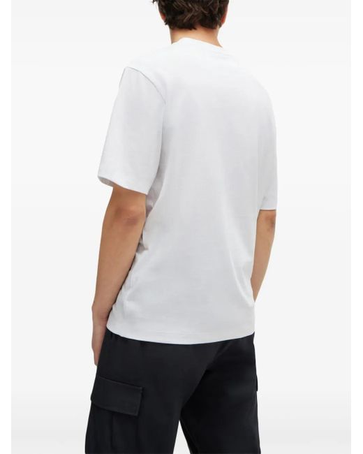 メンズ HUGO ロゴ Tシャツ White