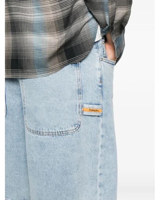 Replay Blue Acid-Wash Shorts for men