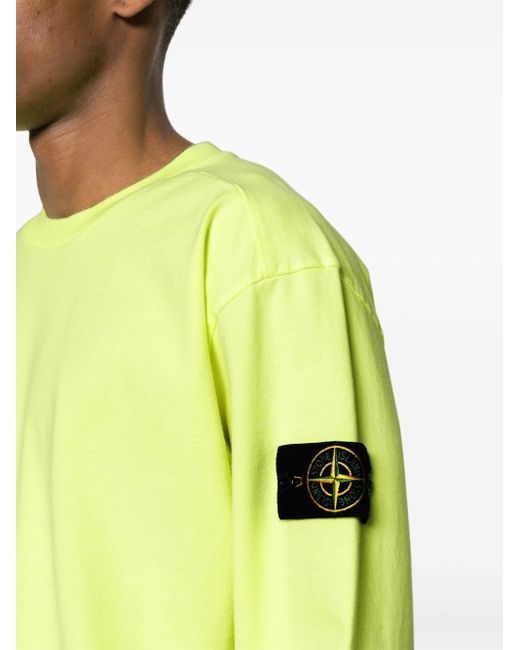 Stone Island Yellow Compass Cotton Sweatshirt for men