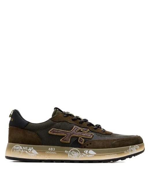 Premiata Brown Nous 7725 Appliqued Sneakers for men