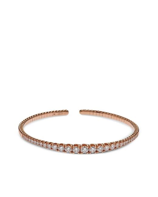 Jewels Aficionado White 18Kt Rose Diamond Cuff Bracelet