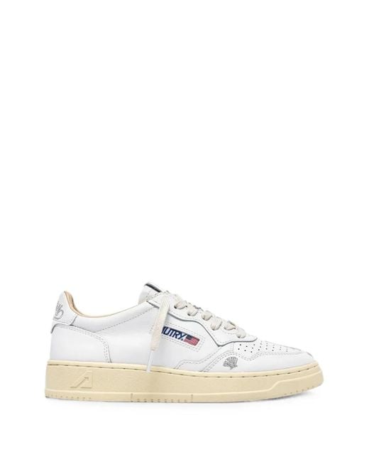 Autry White Medalist Perforated Sneakers
