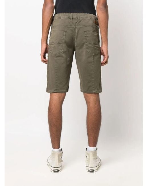 DIESEL Green Drawstring-Waist Denim Shorts for men