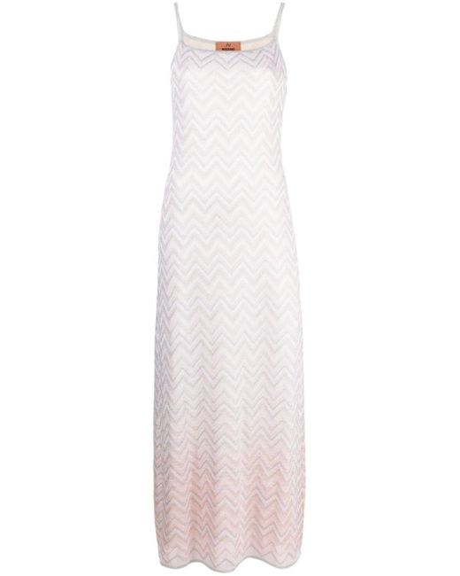 Missoni Maxi-jurk Met Zigzag Patroon En Lurex in het White