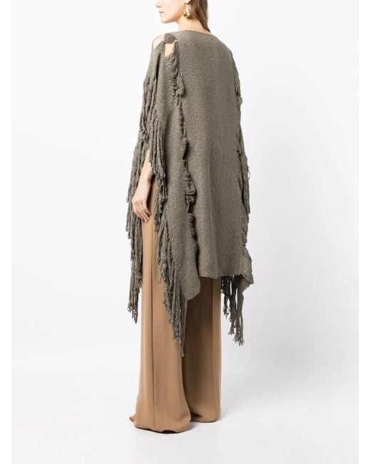Voz Gray Lace Fringe-Detail Tunic