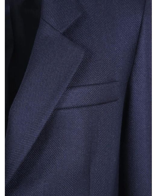 DR. HOPE Blue Single-Breasted Wool Coat