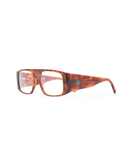 Moncler Brown Tortoiseshell-Effect Glasses