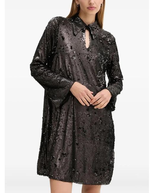Bruuns Bazaar Black Sequin Embellished Mini Party Dress